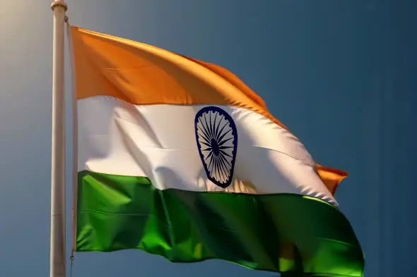 Majestic Indian Tricolor Flag Waving Patriotic Symbol