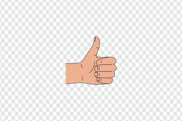 Illustrated Thumbs Up Hand Sign of Approval Clipart PNG