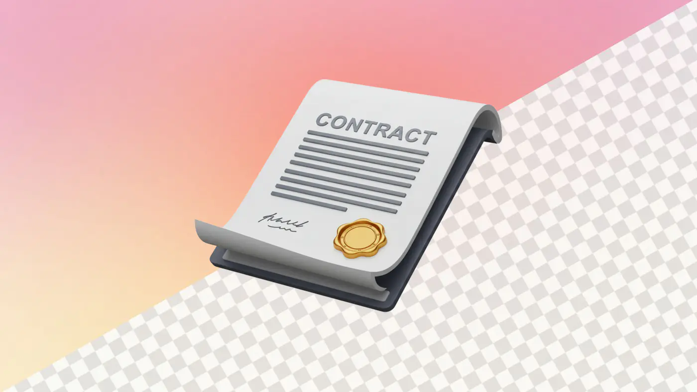 Legal contract document with golden seal 3D model
