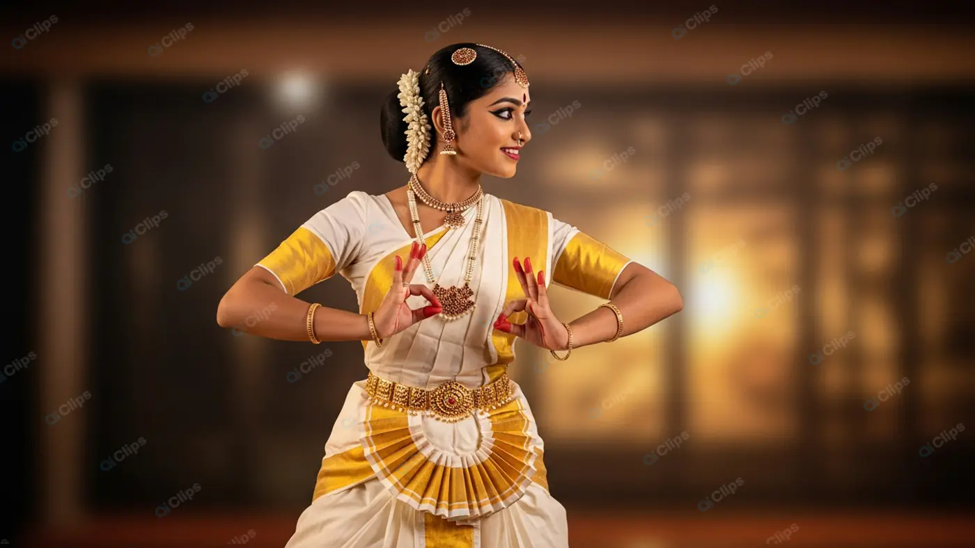 Bharatanatyam Dancer's Graceful Pose