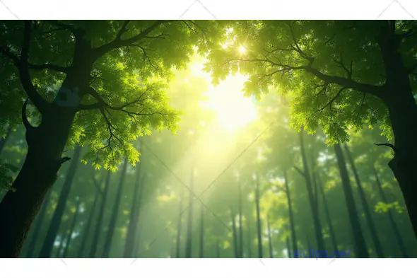 Forest Canopy Illuminated by Sunlight