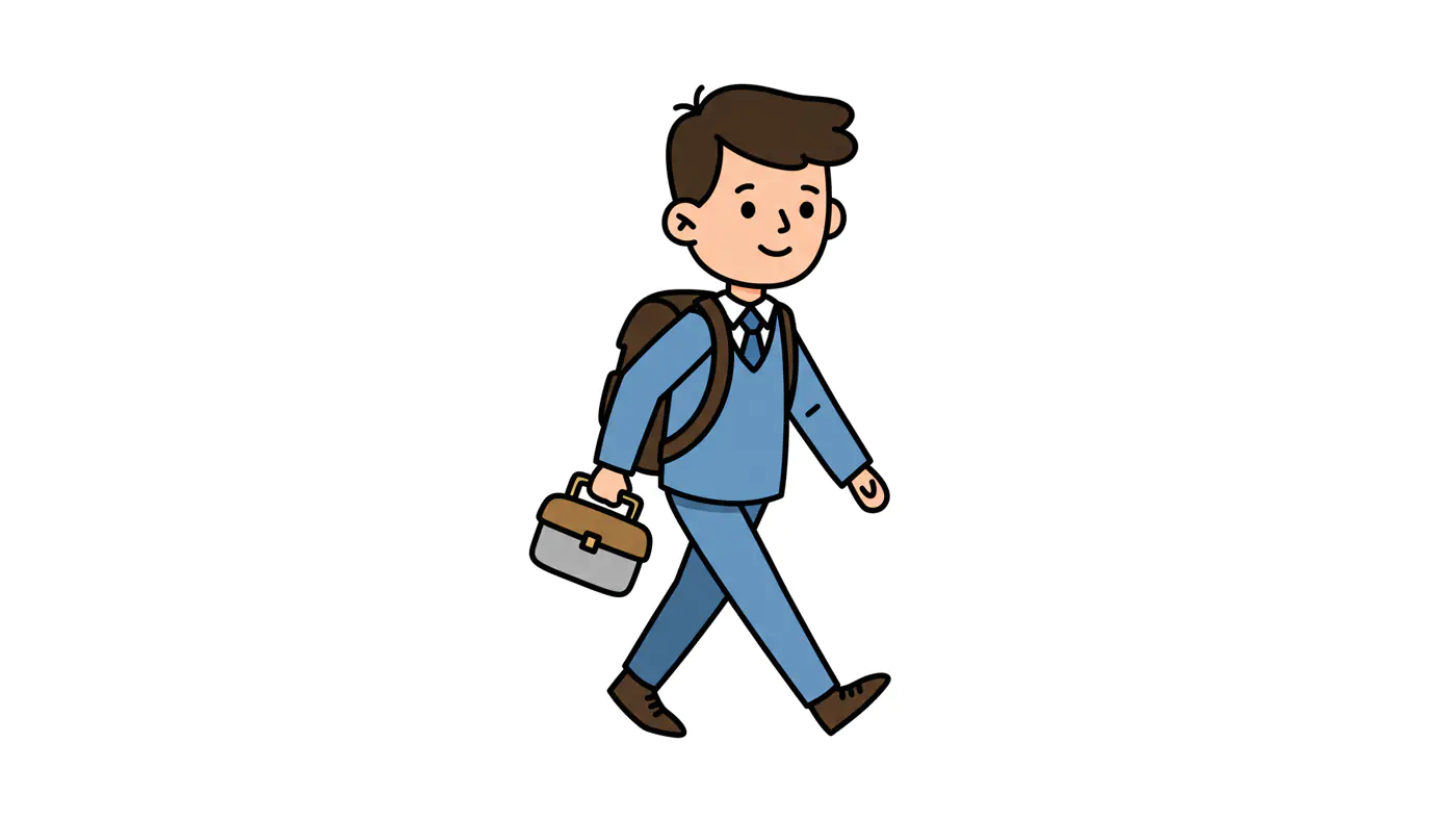 Schoolboy Walking Vector