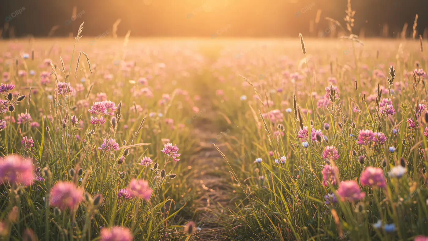Sunset Clover Field Path