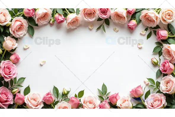 Pink and Peach Roses Frame