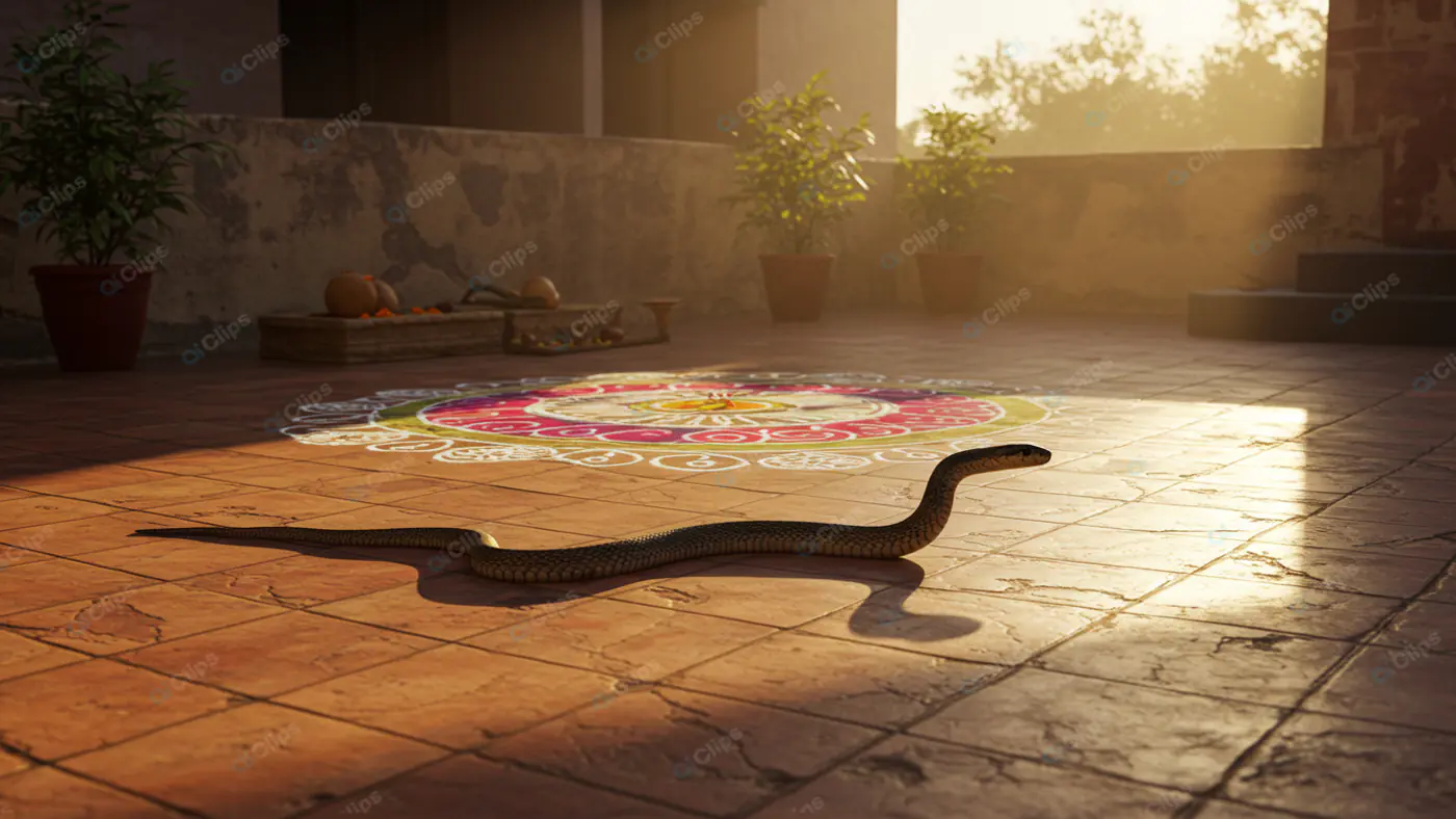 Serpent on Sun-Drenched Patio