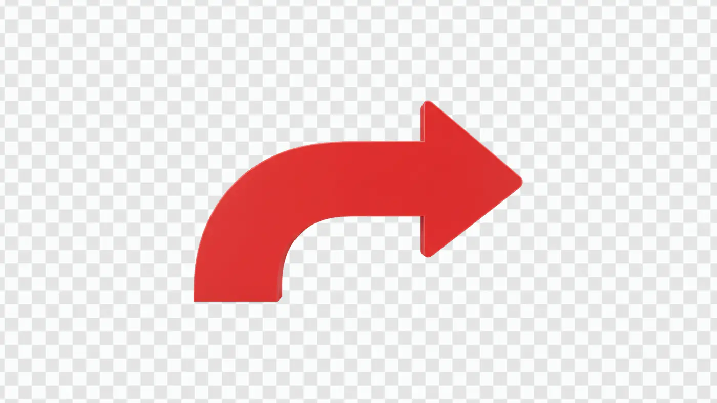 Red Curved Right Arrow Icon PNG Clipart