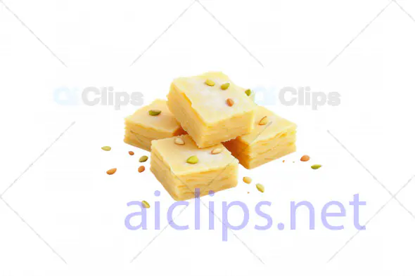 3D Milk Burfi Stack with Seed Garnish