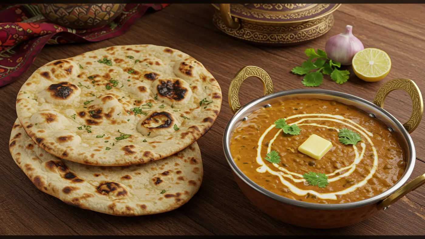 Authentic Dal Makhani with Butter Naan | Indian Food Photography | AIClips