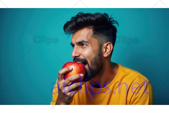 Man Eating Apple