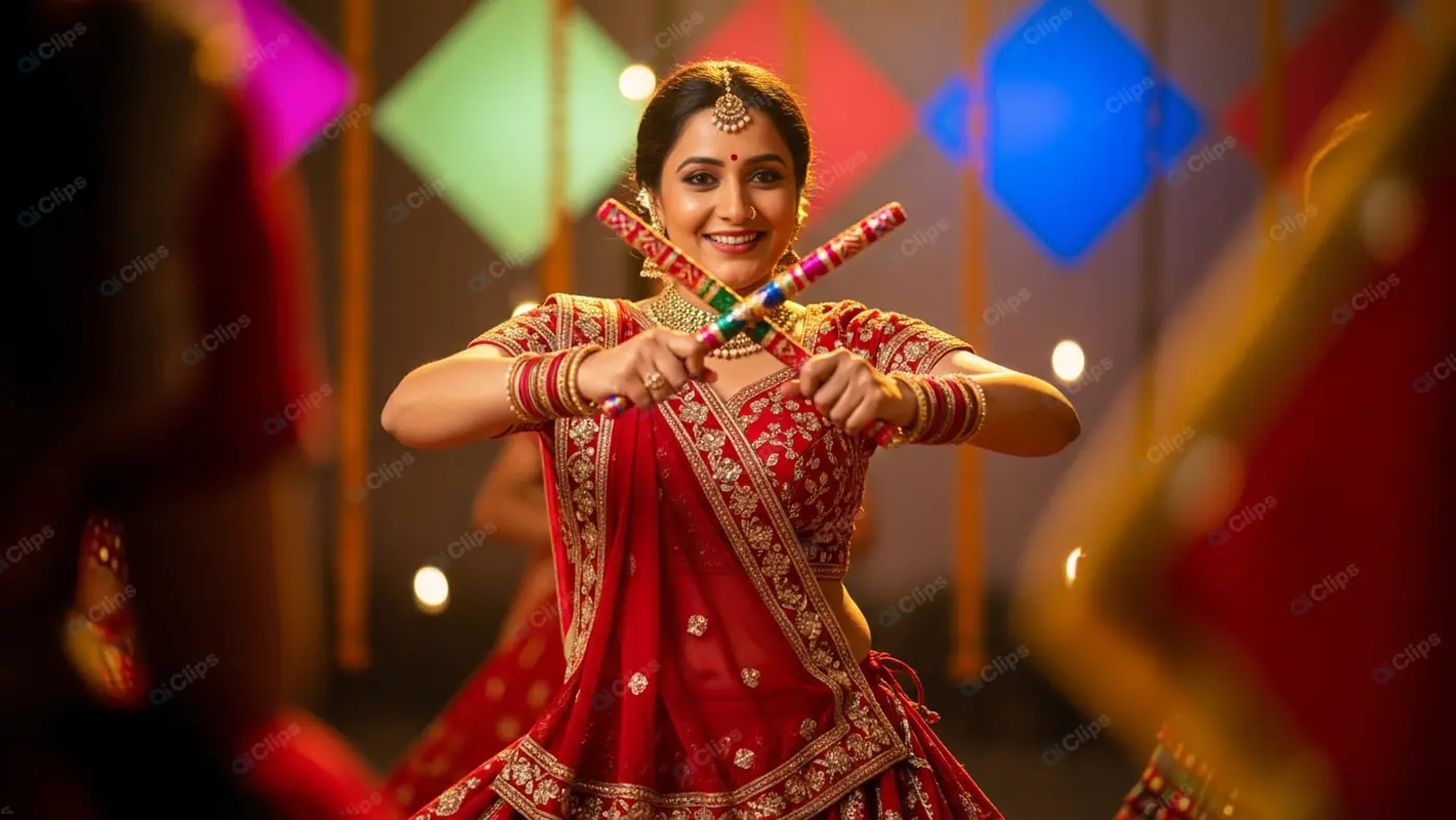 Colorful Dandiya Revelry