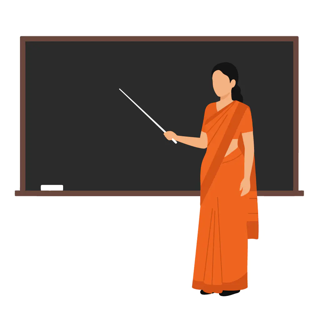 Indian Teacher Vector Illustration