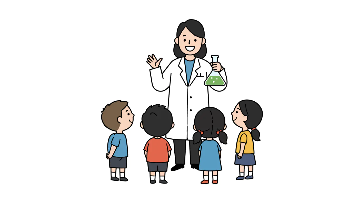 Scientist Teaching Children Vector