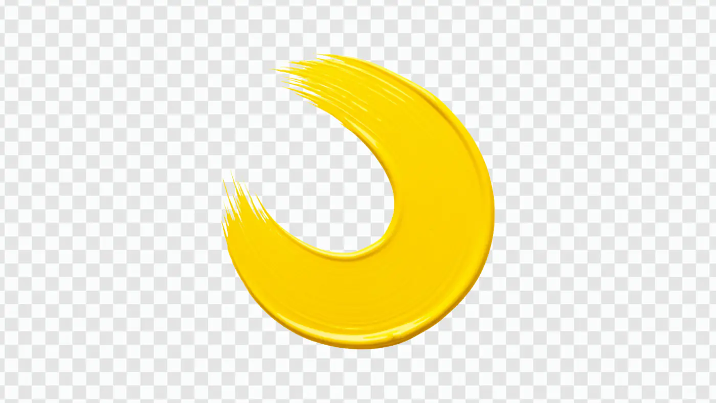 Vibrant Yellow Circular Paint Stroke PNG Clipart