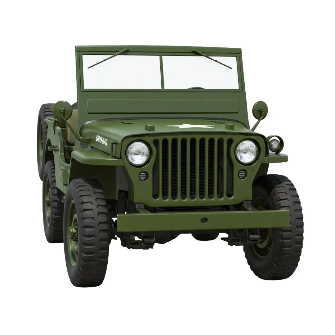 Classic Military Green Jeep Vehicle PNG Clipart