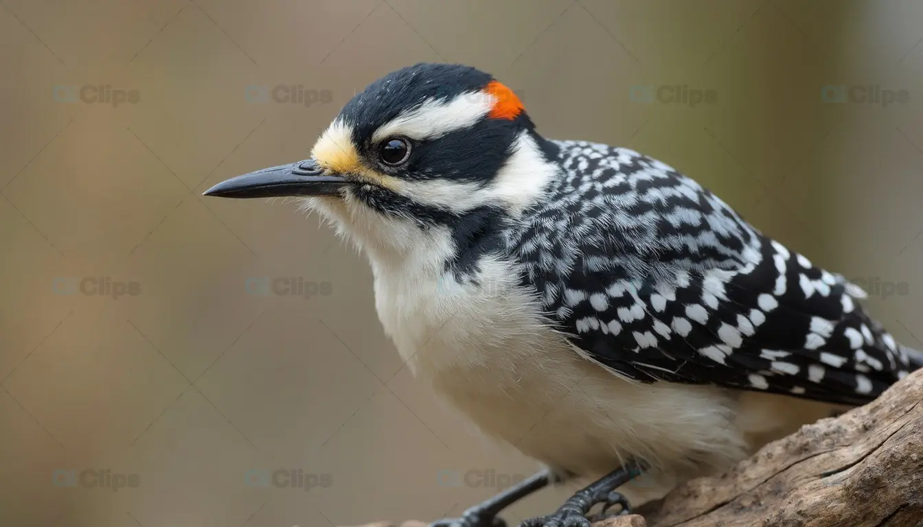 Hairy Woodpecker Perched on Branch