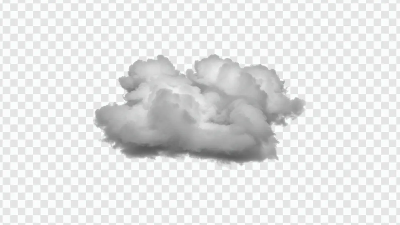 Fluffy Cumulus Cloud Formation Grayscale PNG Clipart