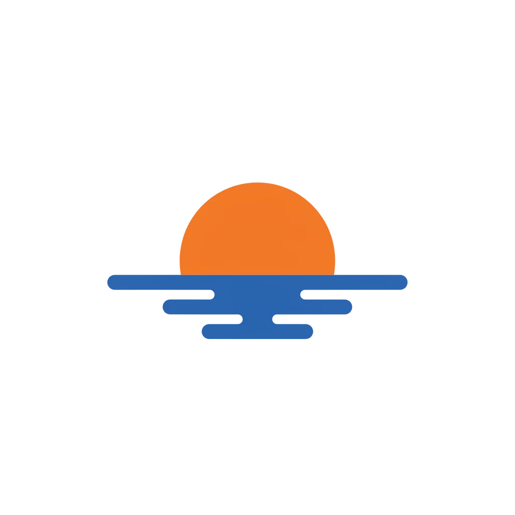 Stylized Ocean Sunset Icon