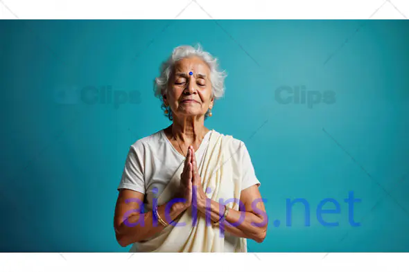 Elderly Woman in Prayer Pose