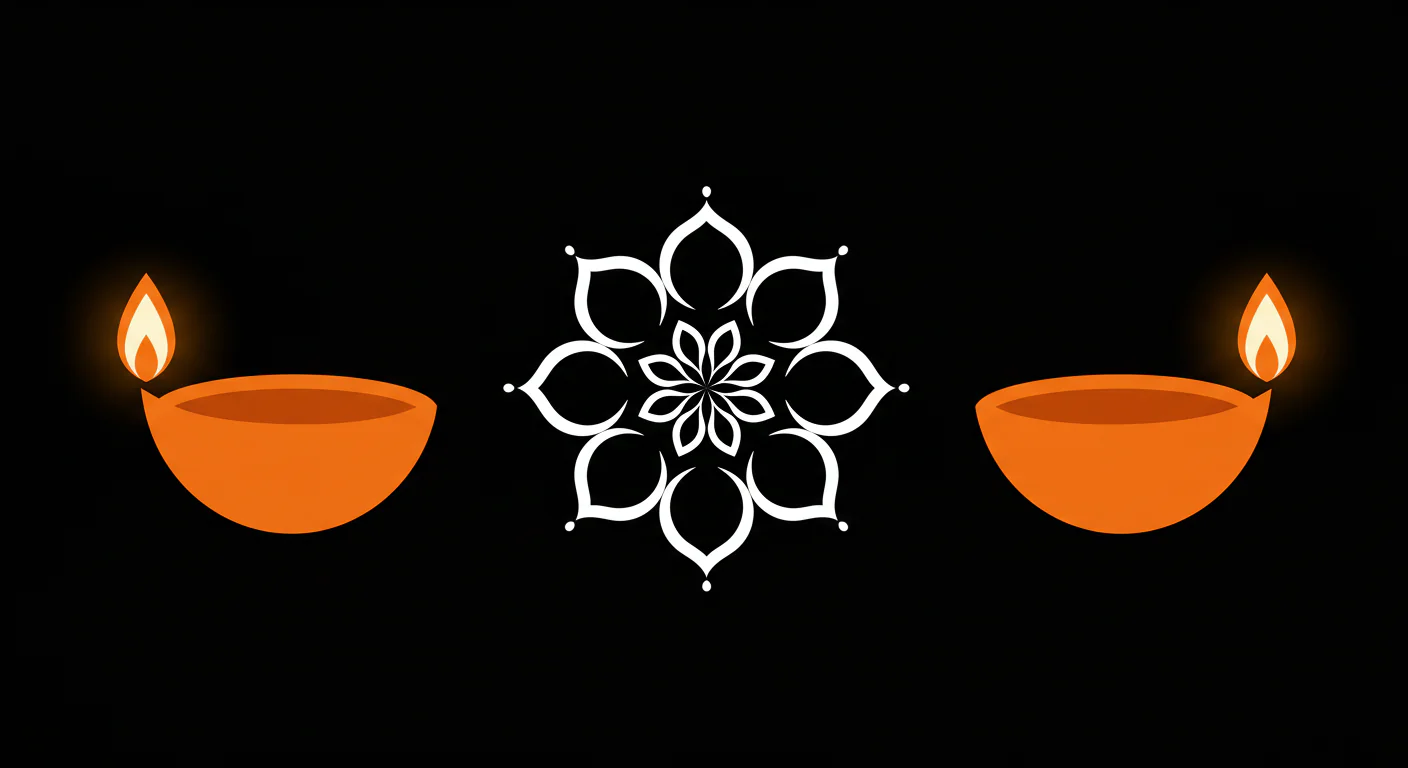 Diwali Diyas and Rangoli Vector
