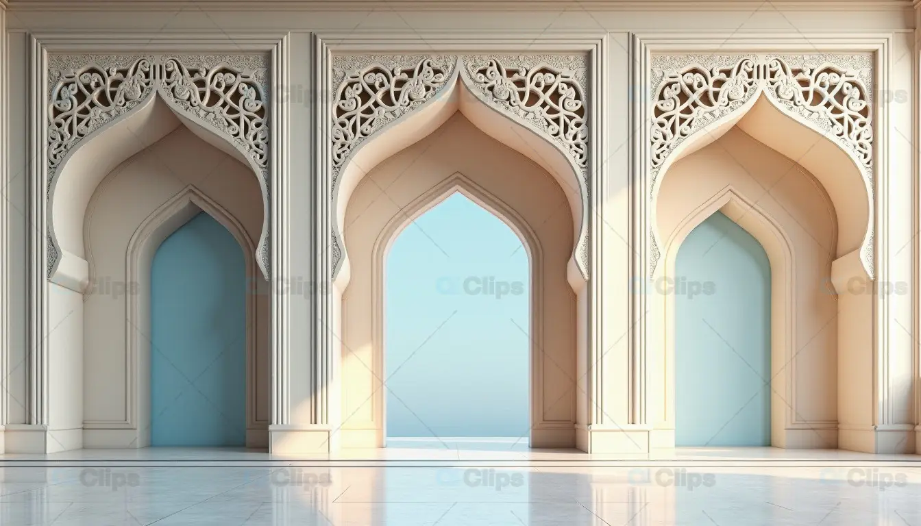 Elegant Islamic Archway Architecture Design