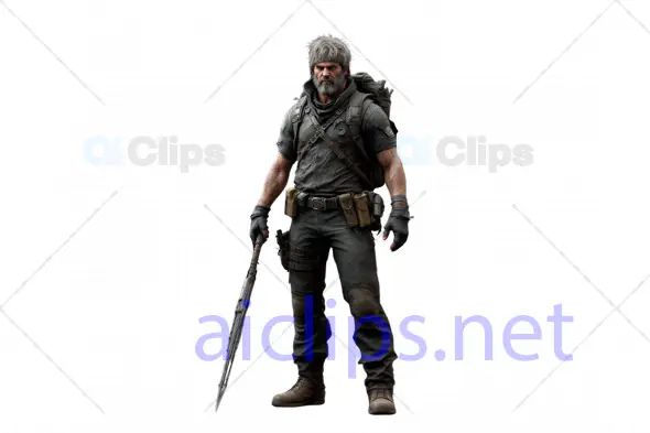 3D Post-Apocalyptic Survivor Character with Tactical Gear and Weapon