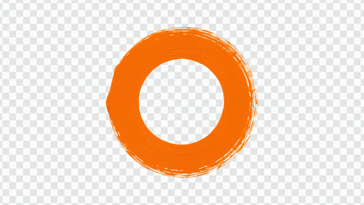 Bold Orange Circular Brushstroke Design PNG Clipart