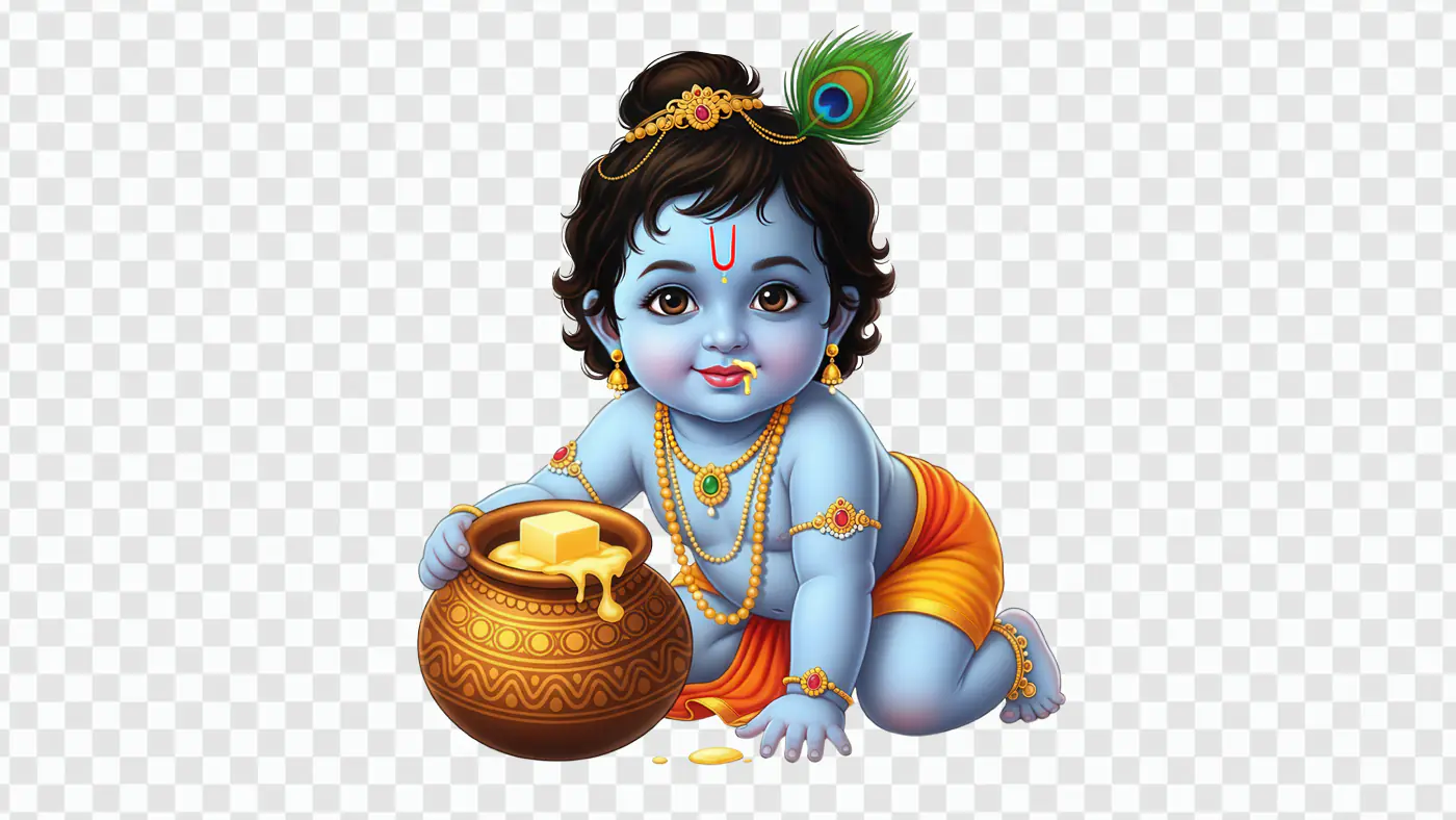 Little Krishna with Butter Pot PNG Clipart