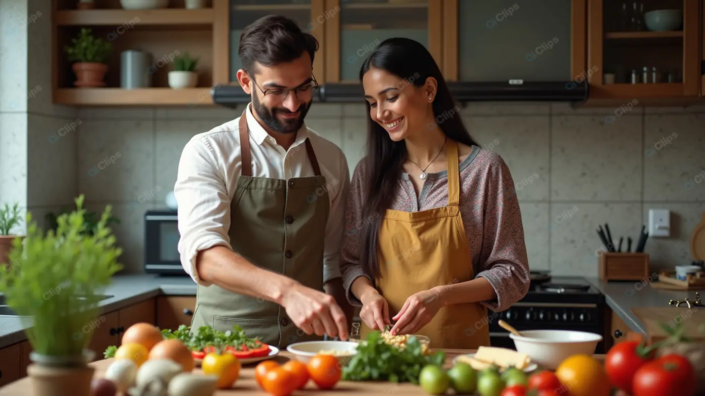 Culinary Companionship: Couple's Kitchen Adventure