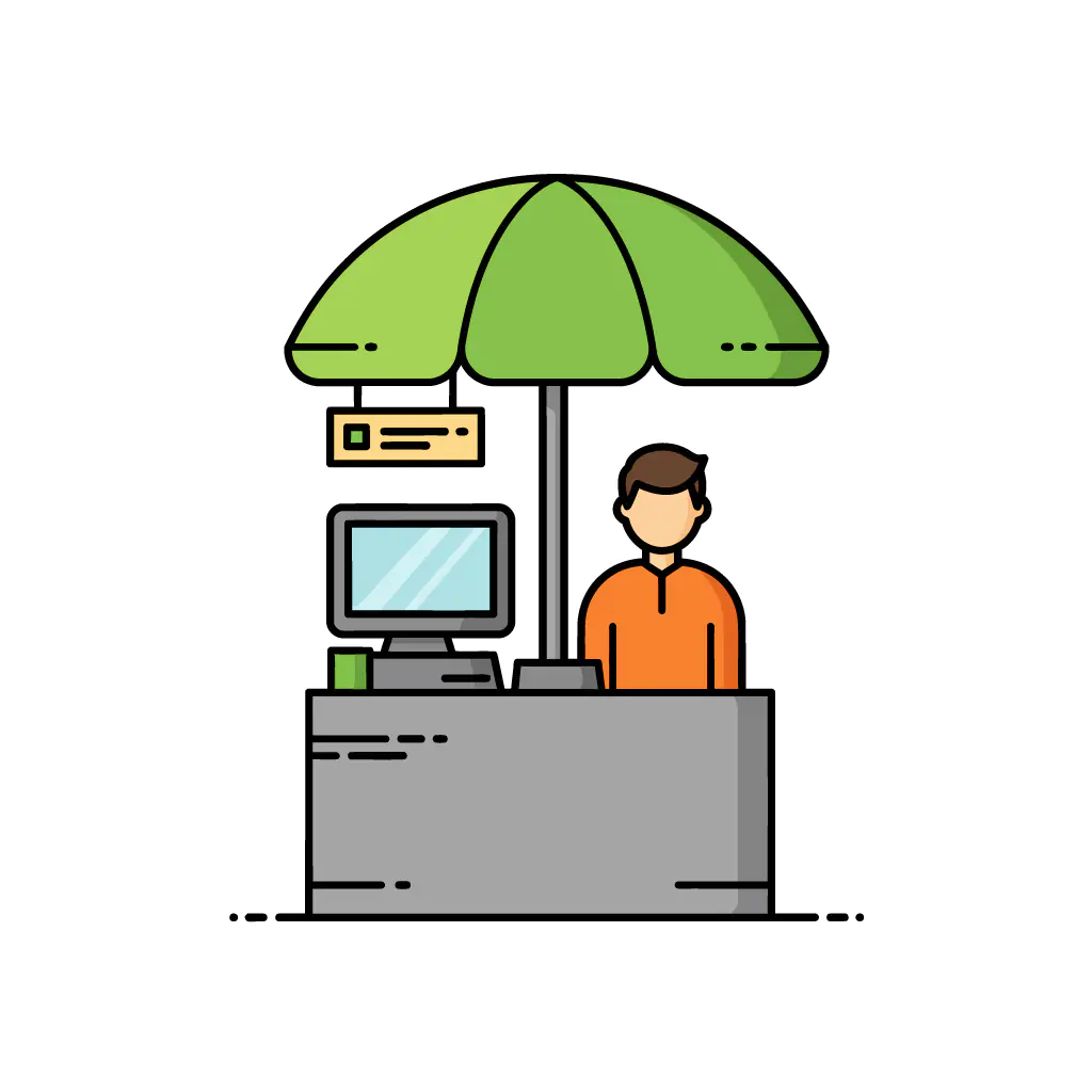 Outdoor Kiosk Operator Vector