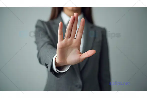 Businesswoman Gesturing Stop