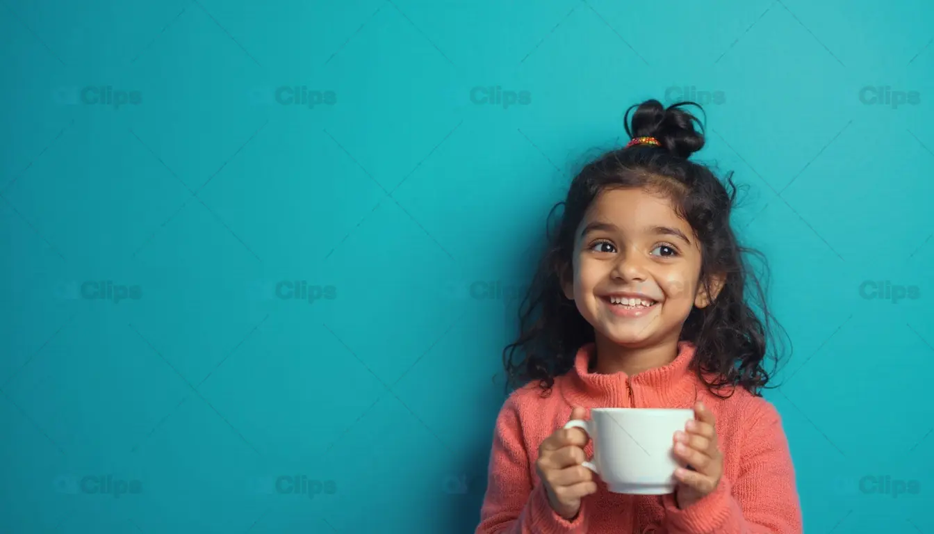 Smiling Girl Holding Cup