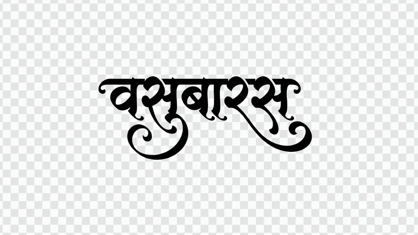 Vasu Baras Festival Marathi Calligraphy Text PNG Clipart