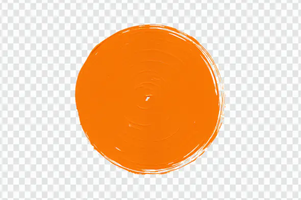 Vibrant Orange Circular Brush Stroke PNG Clipart