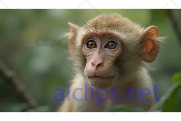 Curious Young Monkey Close-Up