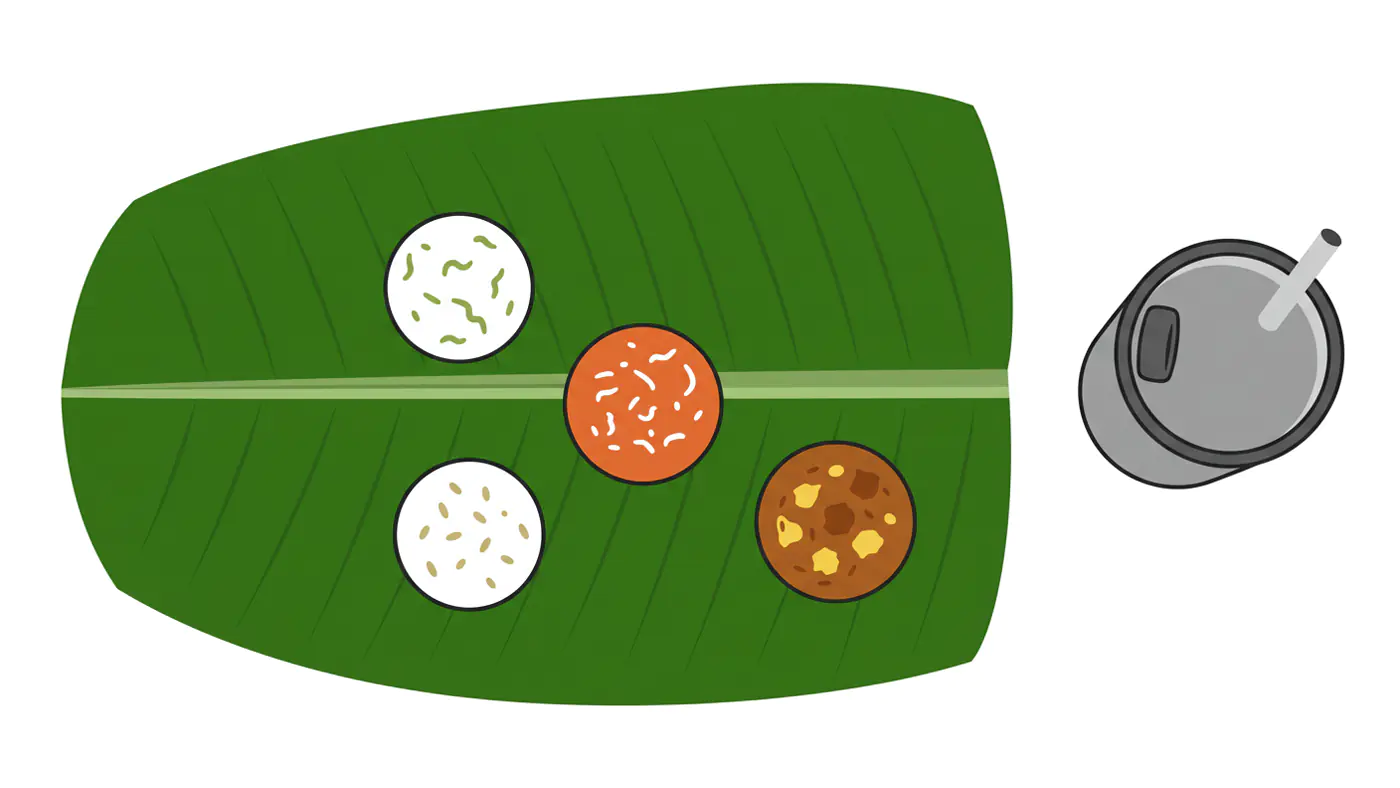 South Indian Thali Vector Illustration
