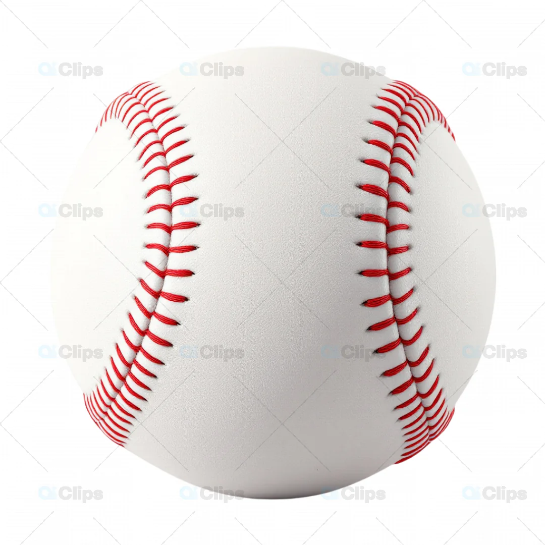 3D Model of a Realistic Baseball with Red Stitching