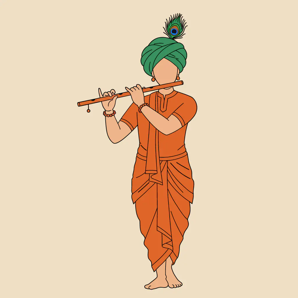 Krishna Flutist in Traditional Attire