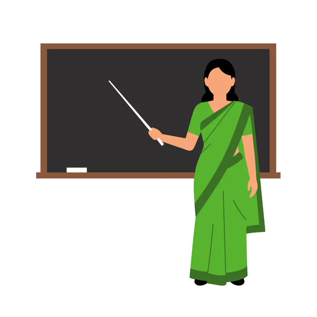Indian Teacher with Pointer Vector