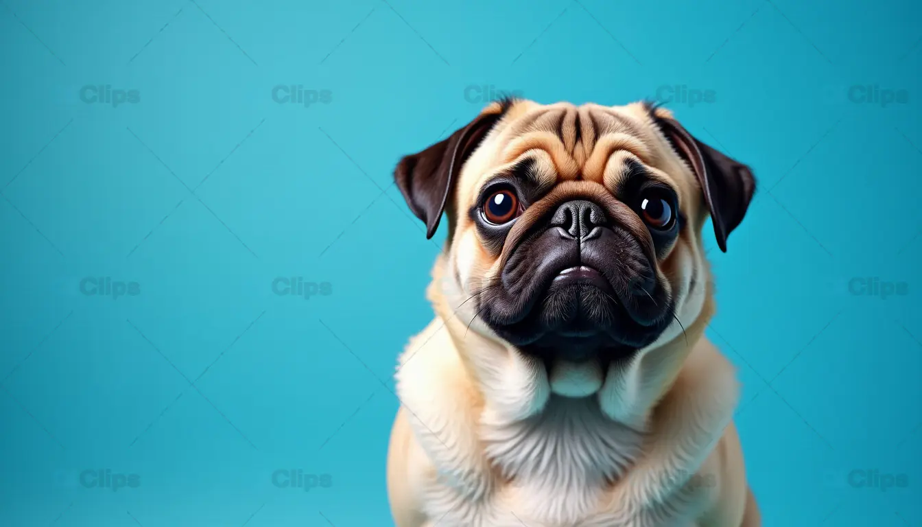 Cute Pug Dog Portrait