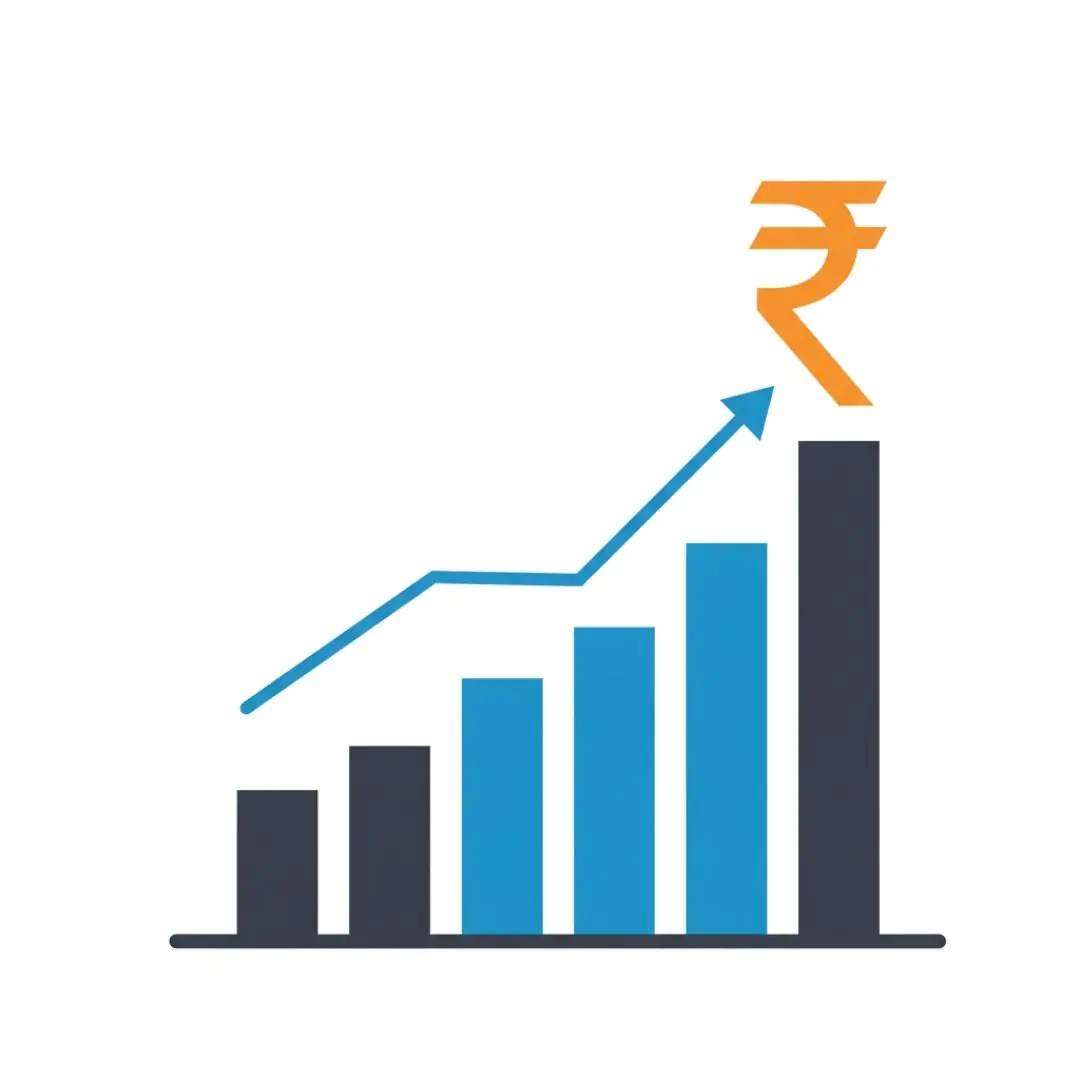 Indian Rupee Growth Chart Financial Graph PNG