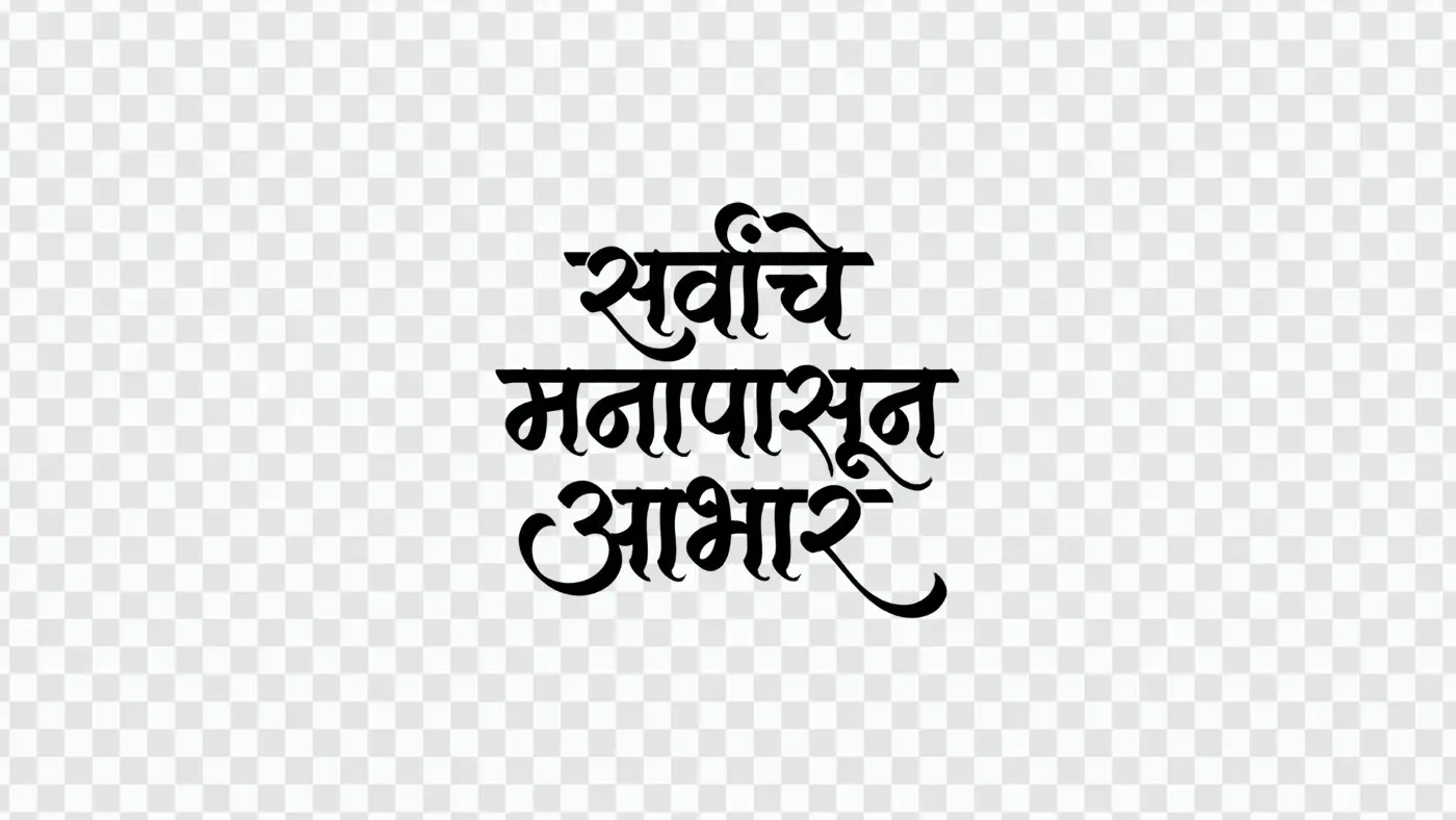 Sarvanche Manapasun Aabhar Marathi Calligraphy Text PNG Clipart