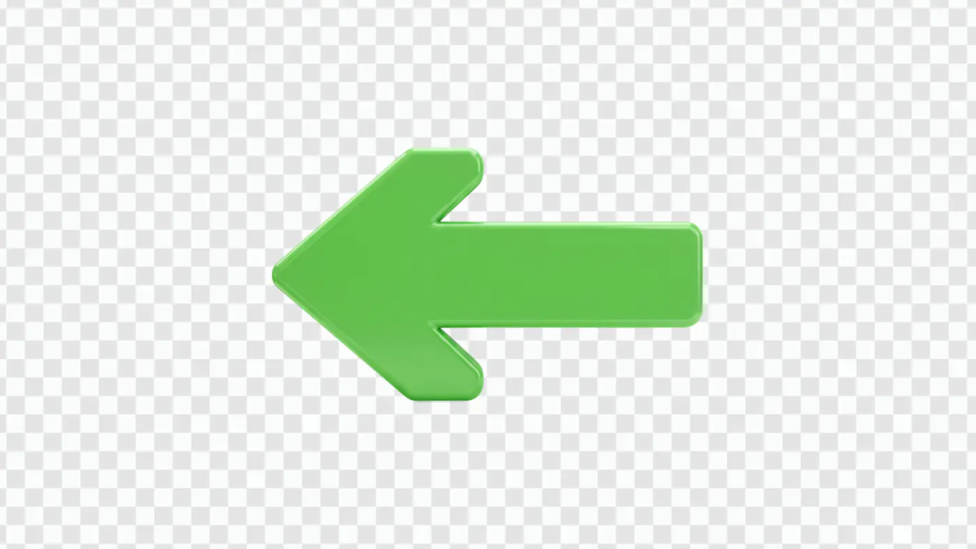 Vibrant Green Left Arrow Symbol PNG Clipart