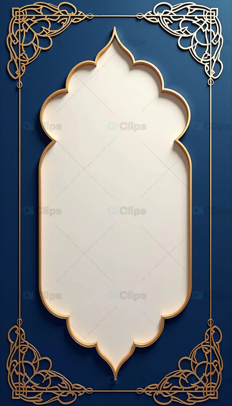 Elegant Ornate Gold Frame with Islamic-Inspired Motif