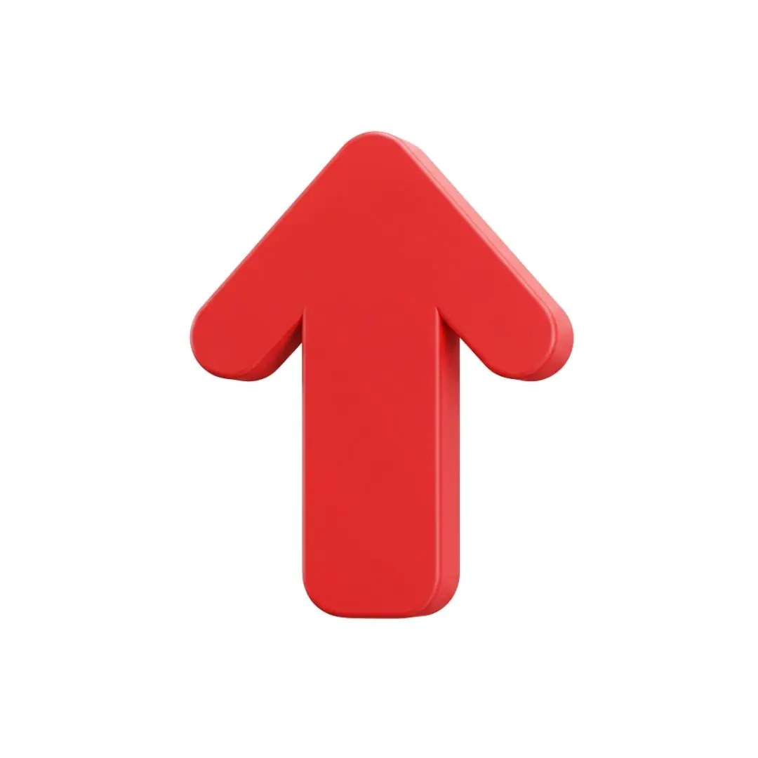 Glossy Red Upward Arrow Icon PNG Clipart