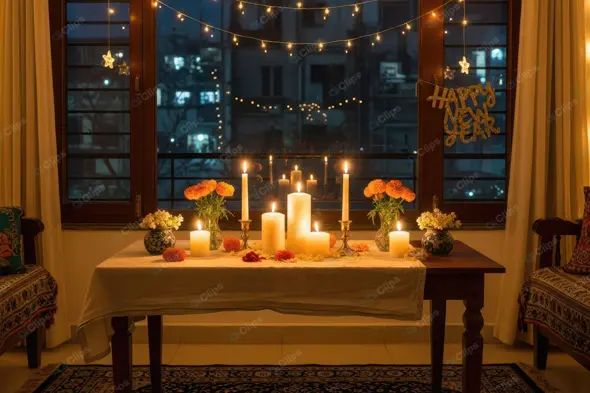Intimate New Year's Eve Candlelit Setup