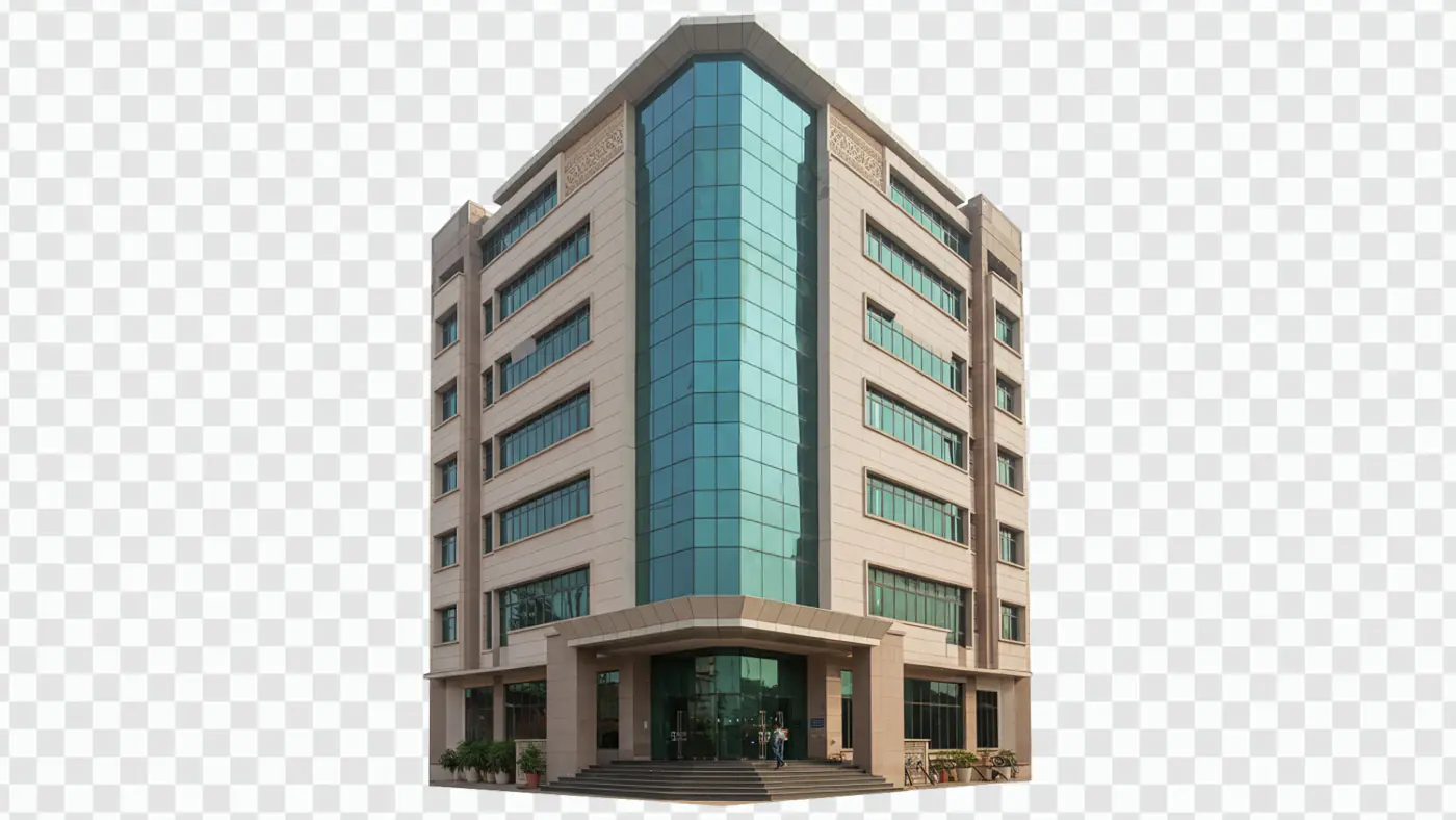 Modern Corporate Office Building with Glass Facade PNG