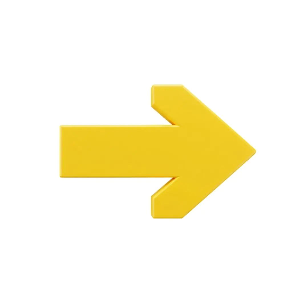 Bright Yellow Directional Arrow Symbol PNG Clipart