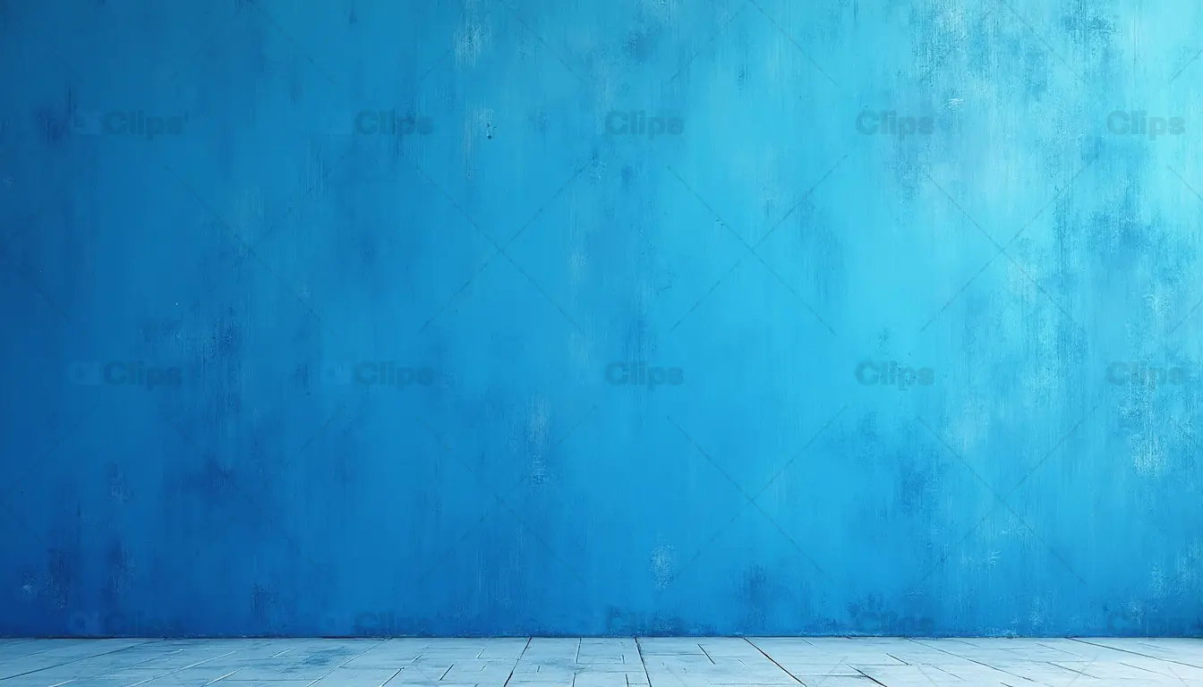 Blue Textured Wall and Tiled Floor Background