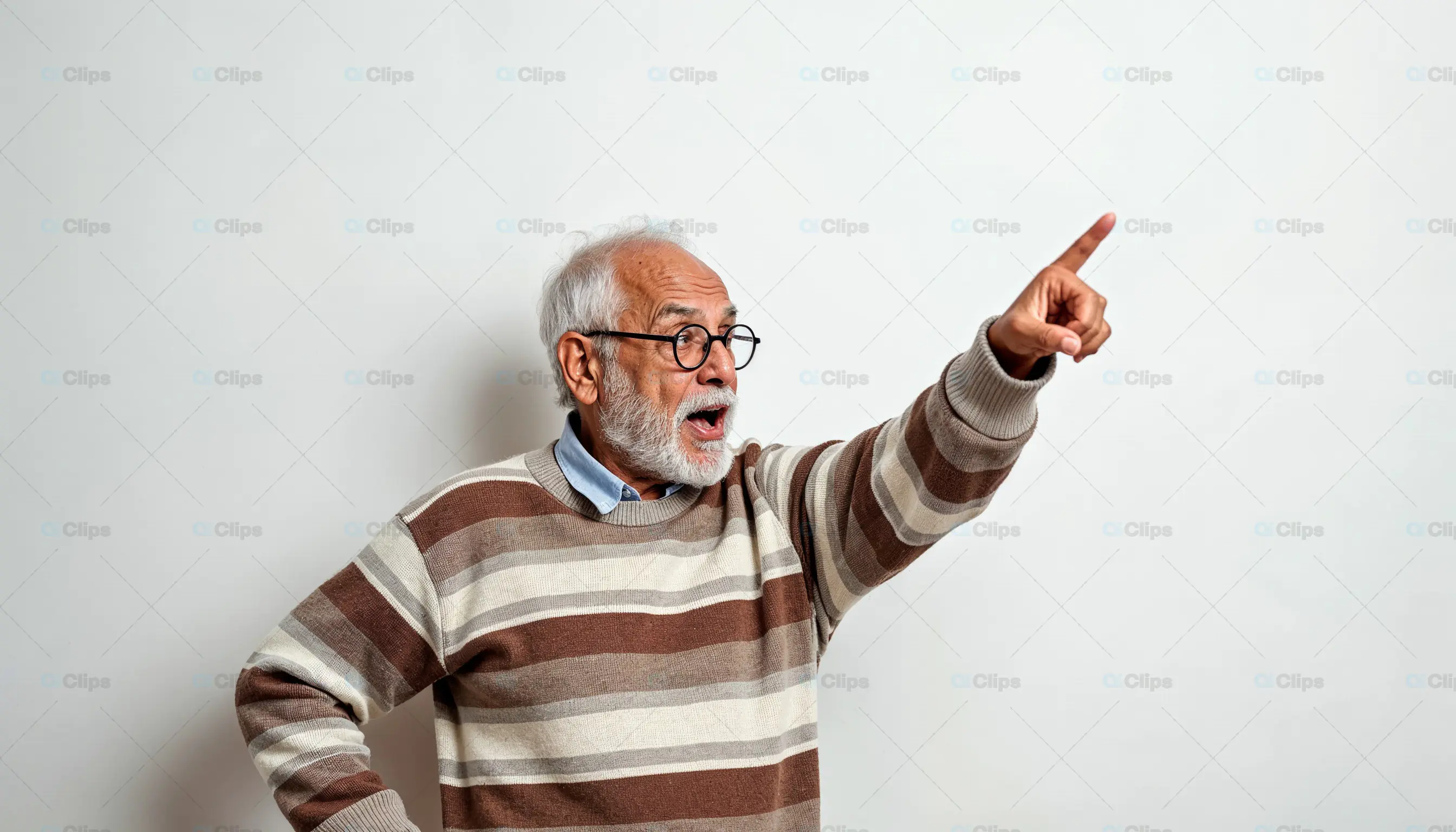 Senior Man Pointing with Determination