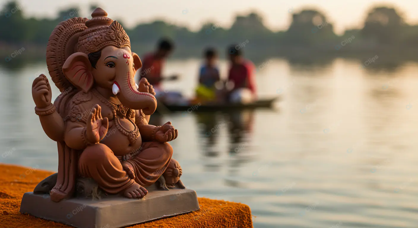 Ganesha's Riverside Farewell